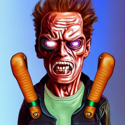 Prompt: The Terminator in Rick and Morty, hyper realistic, HD, HQ, photo realistic