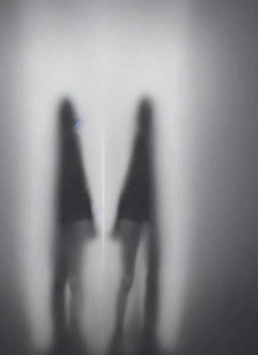 Prompt: symmetrical females ascending astral projection, heavy glowing aura, motion blur, long exposure, film grain, cinematic lighting, experimental film, shot on 1 6 mm