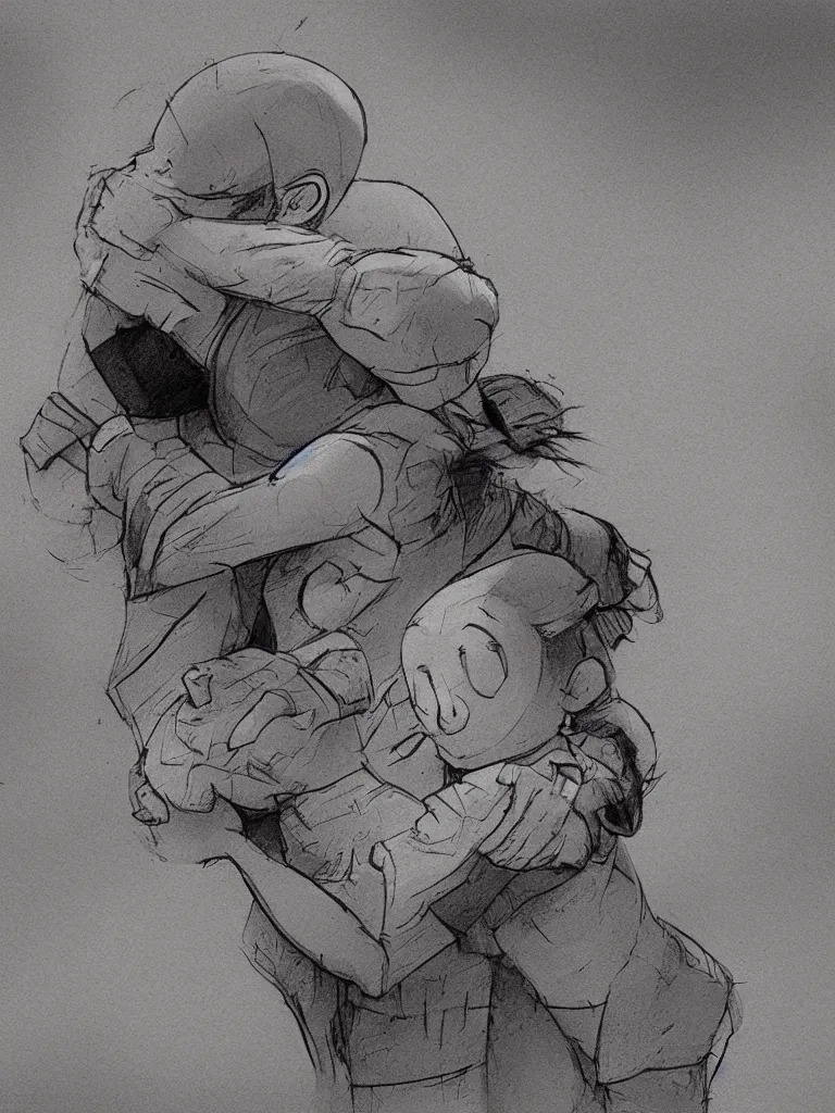 Prompt: hug by Disney Concept Artists, blunt borders, rule of thirds