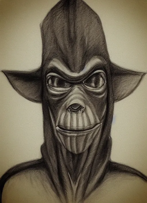 Image similar to “Jarjar Binks detective, film noir, charcoal sketch”