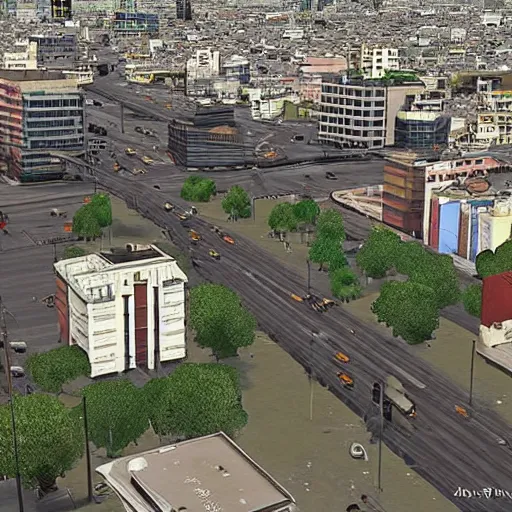 Image similar to Buenos Aires in a GTA V style