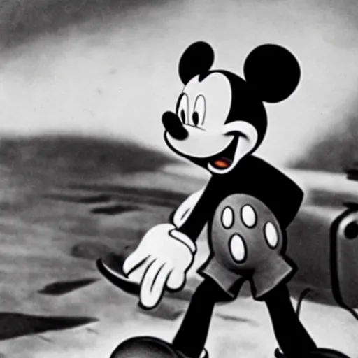 Image similar to Mickey Mouse fighting in World War 2, dated 1944