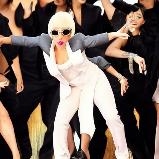 Prompt: lady gaga dancing gangnam style