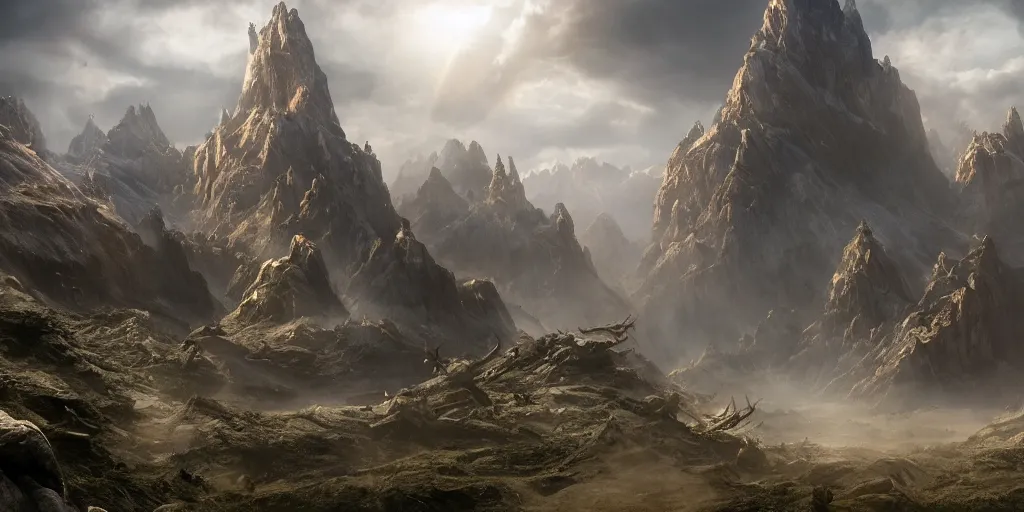 Image similar to beautiful matte painting by weta workshop 4 k, cinematic dramatic atmosphere, dramatic lighting