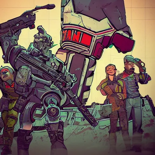 Image similar to obama soviet propaganda, borderlands 3 concept art, cell shaded, insert really interesting artist styles here