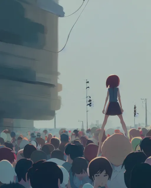 Prompt: crowds,, james gilleard, atey ghailan, makoto shinkai, goro fujita, studio ghibli, rim light, exquisite lighting, clear focus, very coherent, plain background, soft painting