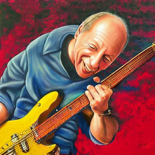 Prompt: portrait of mark knopfler, joyful, highly detailed painting by akira toriyama 8 k