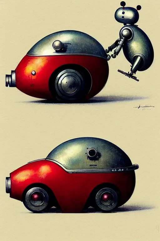Image similar to ( ( ( ( ( 1 9 5 0 s retro future android robot fat robot mouse wagon. muted colors., ) ) ) ) ) by jean - baptiste monge,!!!!!!!!!!!!!!!!!!!!!!!!! chrome red