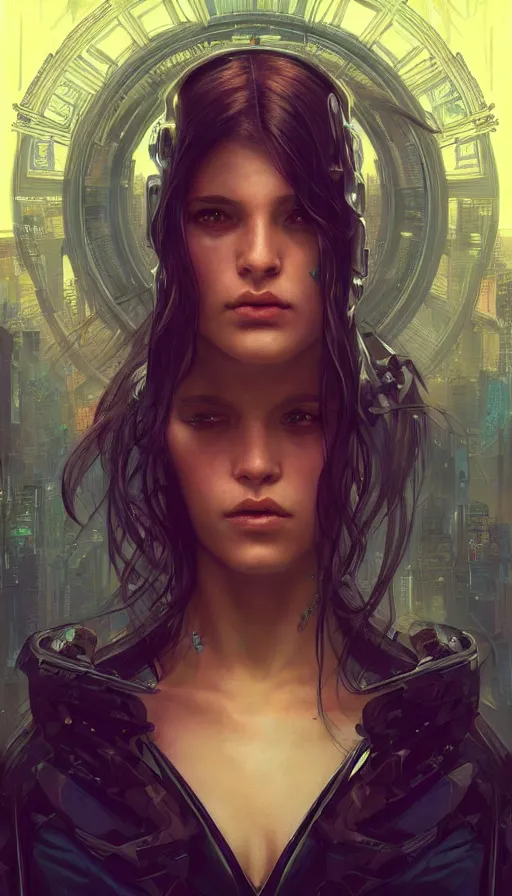 Image similar to cyberpunk, perfectly-centered-Portrait of the most beautiful woman on the planet, insane, intricate, highly detailed, digital painting, artstation, concept art, smooth, sharp focus, illustration, Unreal Engine 5, 8K, art by artgerm and greg rutkowski and alphonse mucha