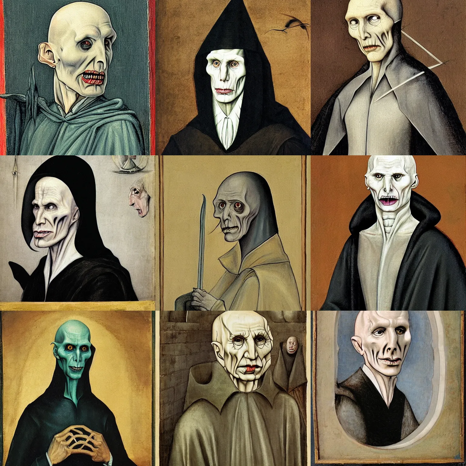 Prompt: lord voldemort painted by hieronymous bosch