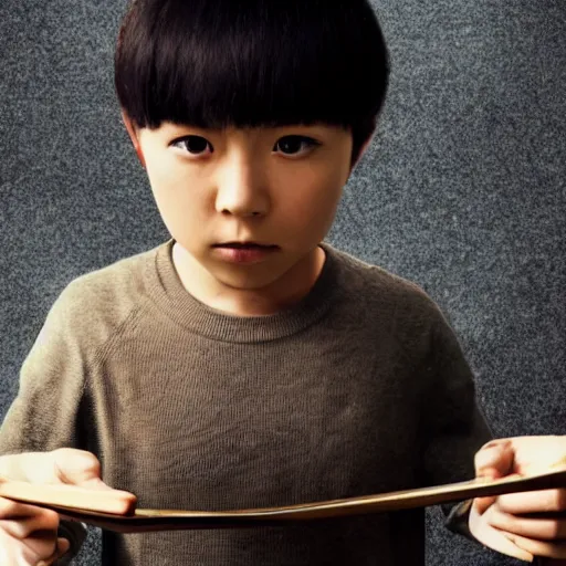Japanese boy with a bowl-cut hairstyle lifting up | Stable Diffusion |  OpenArt