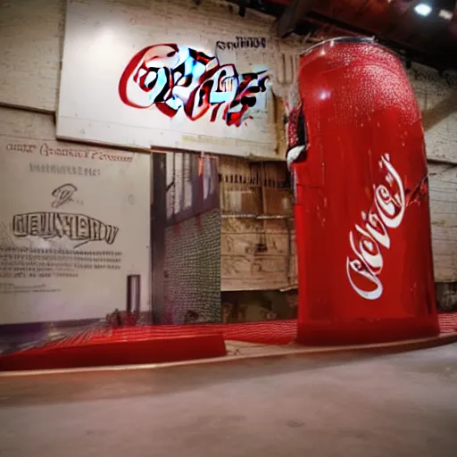 Image similar to coca cola huge tank, ultra realistic, photo