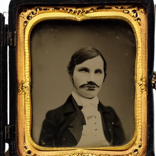 Image similar to anthropomorphic fox gentleman, daguerreotype,