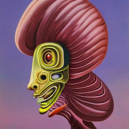 Prompt: surrealist painting of an alien