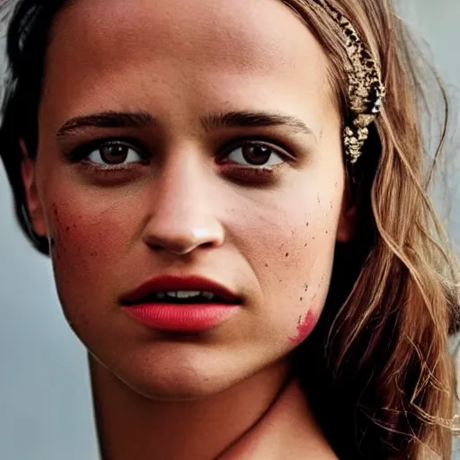 Image similar to ”A color photo of Alicia Vikander by Terry O´Neill”