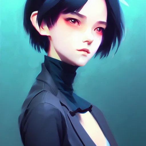 Image similar to elegant girl in urban outfit, cute fine face, rounded eyes, digital painting, fan art, pixiv, by Ilya Kuvshinov, katsuhiro otomo ghost-in-the-shell, magali villeneuve, artgerm, Jeremy Lipkin and Michael Garmash and Rob Rey