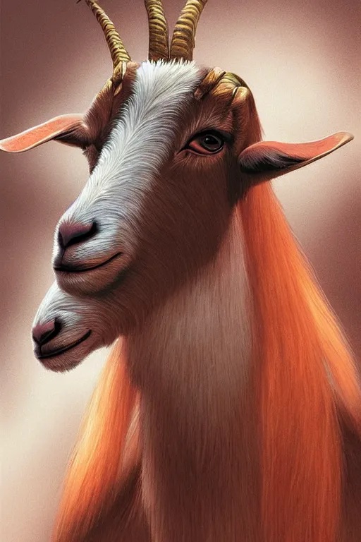 Prompt: illustration of a goat, art by lixin yin