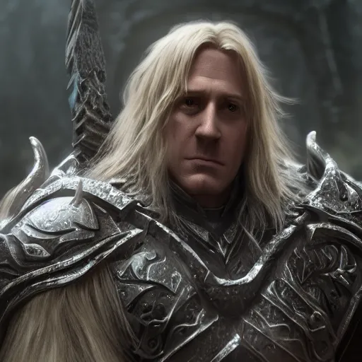 Image similar to arthas menethil movie frame, cinematic, high detail, cinematography, vfx, 8 k