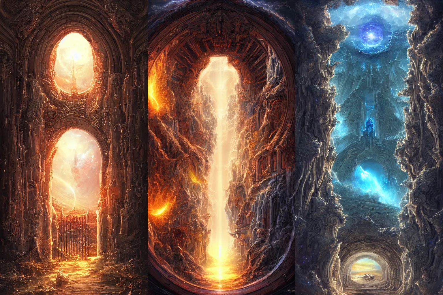 Prompt: The gate to the eternal kingdom of Space, fantasy, digital art, HD, detailed.