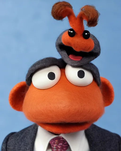 Image similar to adin ross as a muppet. highly detailed felt. hyper real photo. 4 k.