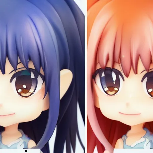 Image similar to beautiful water color concept art of face detailing cute nendoroid girl in the style of kyoto animation , toon rendering, close-up, no shade, modern art, kyoto animation, manga