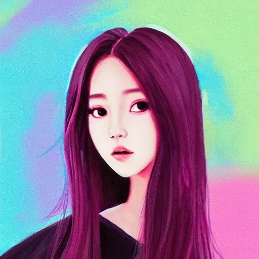 Image similar to ! dream portrait of jisoo blackpink, rainy background, pink bright art masterpiece artstation. 8 k, sharp high quality