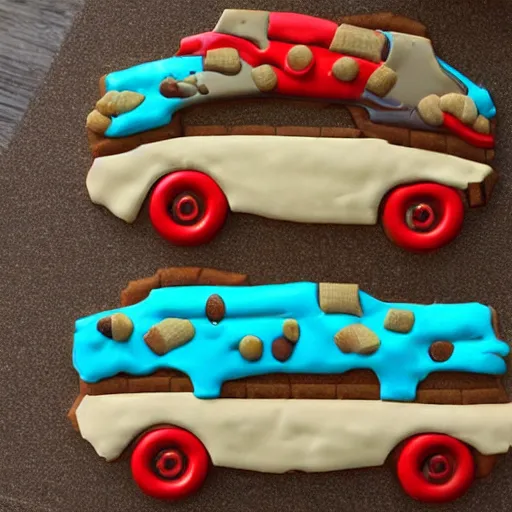 Image similar to realistic car made of cookies