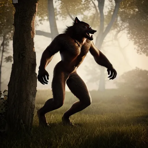 Image similar to cute handsome male werewolf from van helsing unreal engine hyperreallistic render 8k character concept art masterpiece