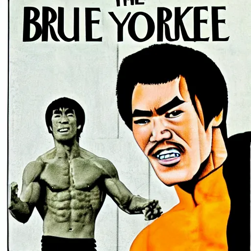 Prompt: caricature of Bruce Lee New Yorker magazine cover