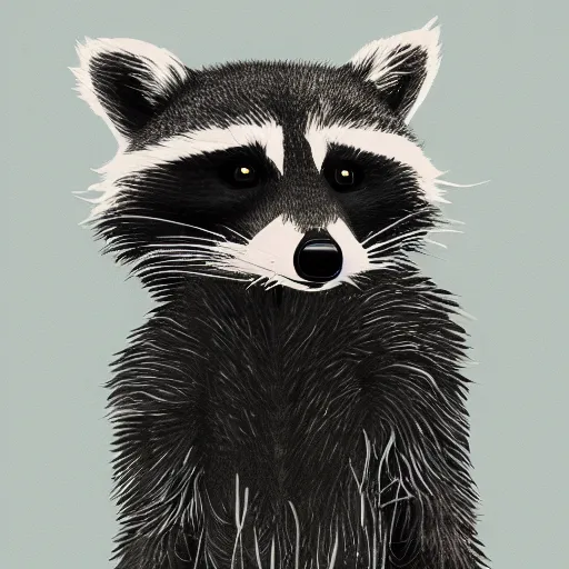 Prompt: berkley illustration's raccoon, beeple