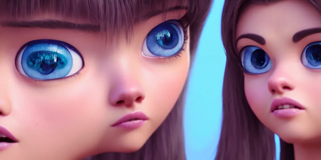 Prompt: Portrait of a selena gomez, very expressive, light blue piercing eyes, round face, character design by Mark Ryden and Pixar and Hayao Miyazaki, unreal 5, DAZ, hyperrealistic, octane render, cosplay, RPG portrait, dynamic lighting, intricate detail, summer vibrancy, cinematic