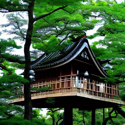 Image similar to a japanese tree house