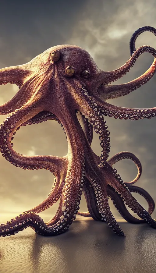 Image similar to A octopus centered-photograph , film still, dynamic action pose, National Geographic, insane detail, intricate, highly detailed, Zeiss Lens, DSLR photography, smooth, sharp focus, Unreal Engine 5, Octane Render, Redshift, 8K