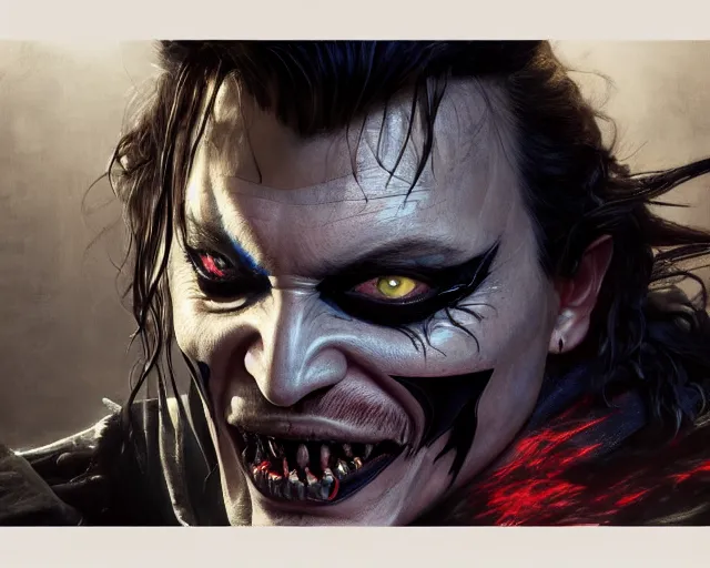 Image similar to highly detailed portrait of johnny depp as the batman who laughs, in mortal kombat 1 1, stephen bliss, unreal engine, fantasy art by greg rutkowski, loish, rhads, ferdinand knab, makoto shinkai and lois van baarle, ilya kuvshinov, rossdraws, tom bagshaw, global illumination, radiant light, detailed and intricate environment