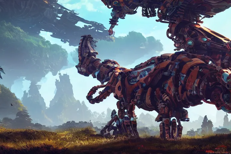 Image similar to shell - walker machine mecanical creature robot of horizon forbidden west horizon zero dawn bioluminiscence global illumination ray tracing hdr fanart arstation by ian pesty and alena aenami artworks in 4 k