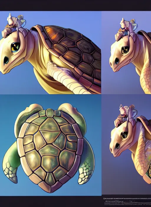 Prompt: elegant fantasy turtle with a horses head. natural lighting, path traced, highly detailed, high quality, digital painting, by don bluth and ross tran and studio ghibli and alphonse mucha, artgerm