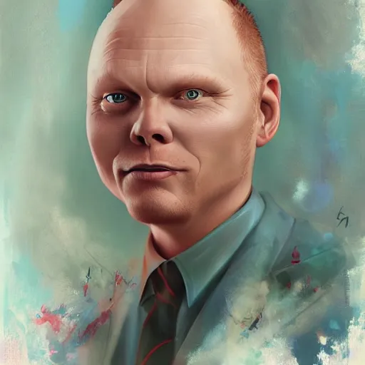 Image similar to Anna Dittmann painting of Bill Burr, trending on art station