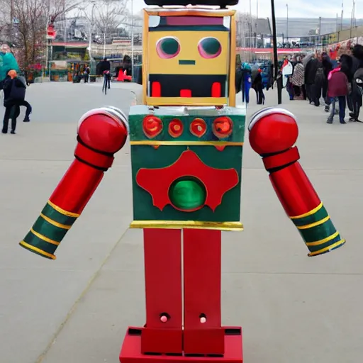 Prompt: giant nutcracker robot