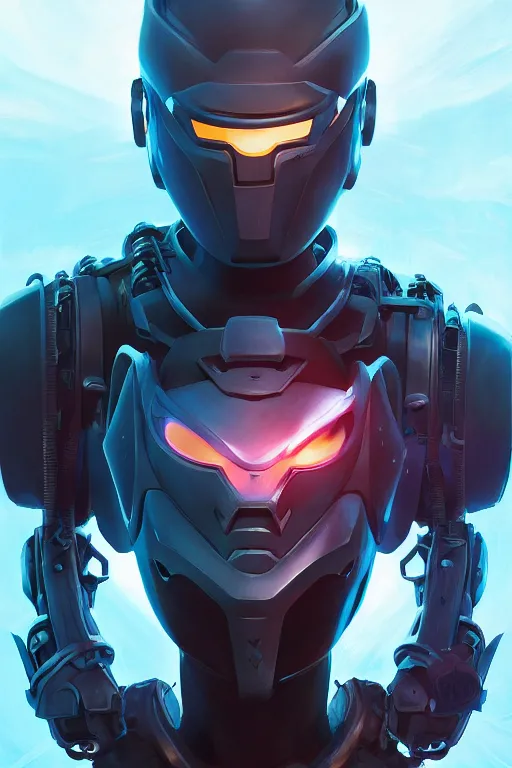 Image similar to epic mask helmet robot ninja portrait stylized as fornite style game design fanart by concept artist gervasio canda, behance hd by jesper ejsing, by rhads, makoto shinkai and lois van baarle, ilya kuvshinov, rossdraws global illumination radiating a glowing aura global illumination ray tracing hdr render in unreal engine 5