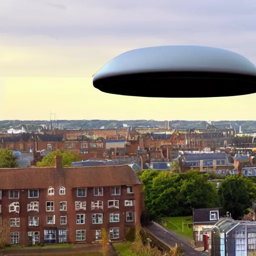 Prompt: a UFO attacking Southampton UK