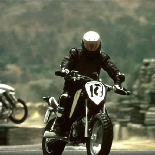 Prompt: jetmoto bike, movie still, cinematic Eastman 5384 film