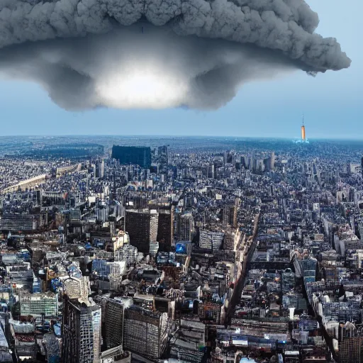 Image similar to nuclear bomb detonating in a city. 4k photo