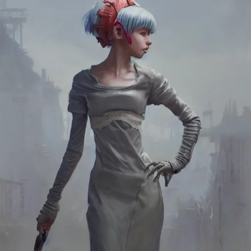 Image similar to a highly detailed epic cinematic concept art CG render digital painting artwork: sophisticated posh spoiled teenage British aristocratic victorian Rei Ayanami played by Alicia Vikander. By Greg Rutkowski, Ilya Kuvshinov, WLOP, Stanley Artgerm Lau, Ruan Jia and Fenghua Zhong, trending on ArtStation, subtle muted cinematic colors, made in Maya, Blender and Photoshop, octane render, excellent composition, cinematic atmosphere, dynamic dramatic cinematic lighting, precise correct anatomy, aesthetic, very inspirational, arthouse