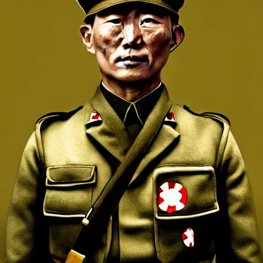 Image similar to japan soldier in world war 2, design by emanuele dascanio and robin eley