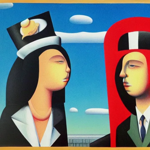 Image similar to The only colab between Tarsila do Amaral and Rene Magritte