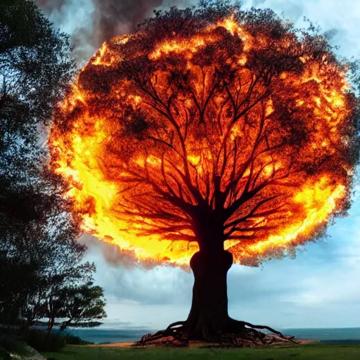 Image similar to giant tree of life on fire