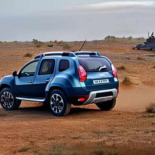 Image similar to Renault duster with tank turret