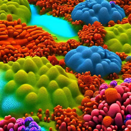 Prompt: photograph of an alien coral reef, detailed, colorful, 8 k render