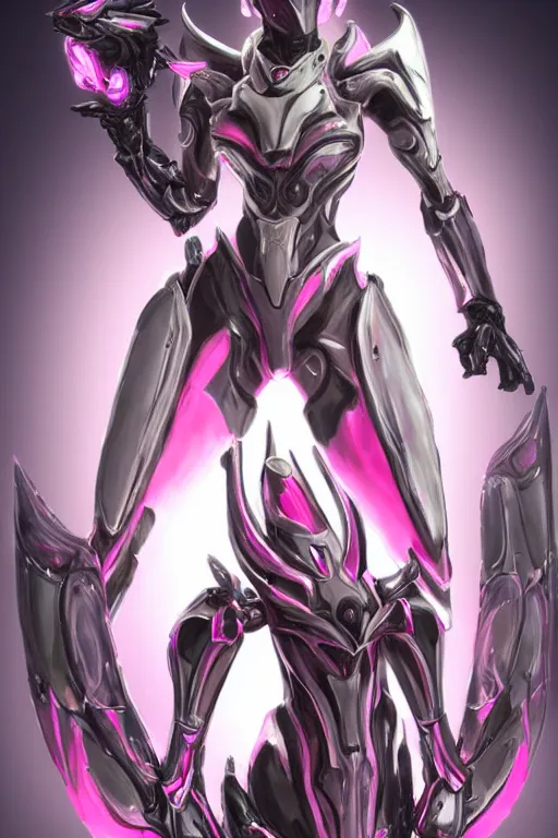 Image similar to galactic sized detailed elegant beautiful stunning quality giantess hot saryn prime warframe anthro mecha female dragon goddess, pink body, sleek metal head, sleek visor, smooth pink skin, sleek silver armor, bigger than galaxy, epic proportions, epic scale, epic size, warframe fanart, furry, dragon art, goddess, giantess, furaffinity, octane