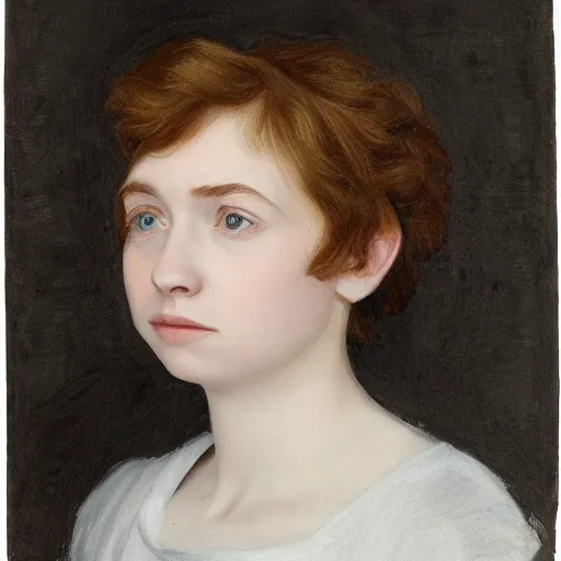 Image similar to sophia lillis, head and shoulders portrait, extremely detailed masterpiece, one single continues line.